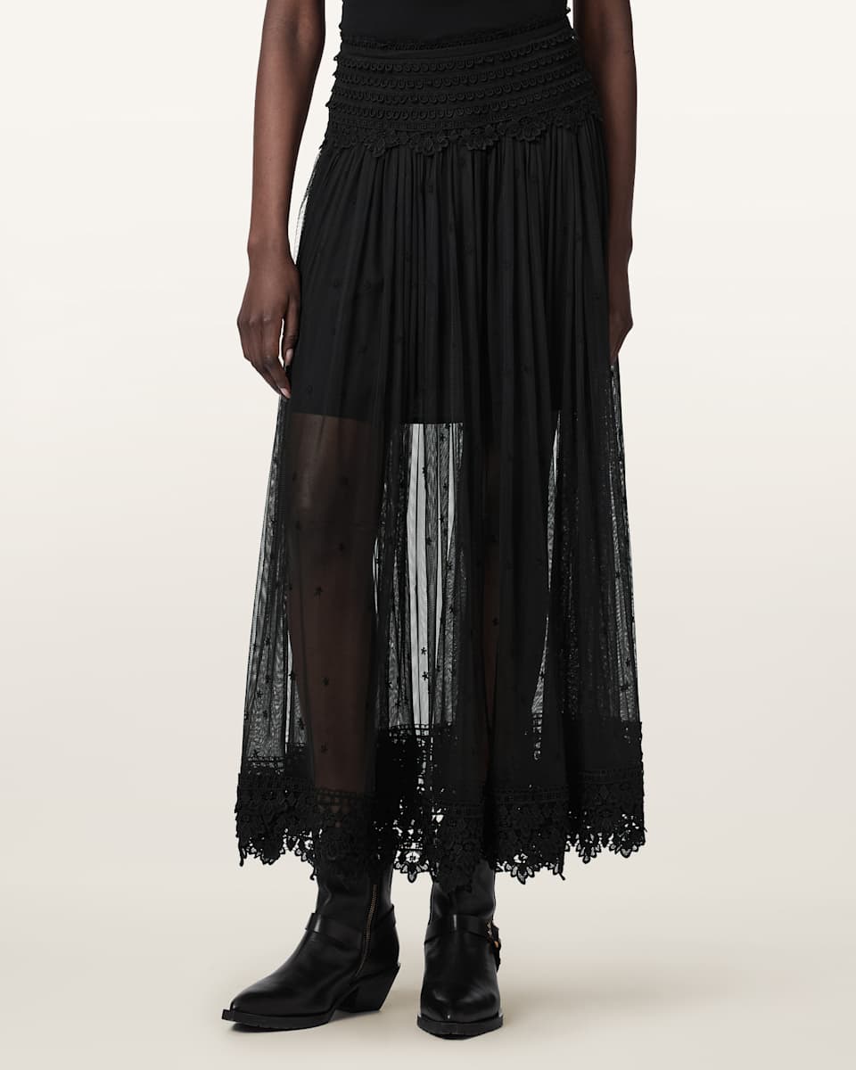 AllSaints Trixie Lace Midi Skirt