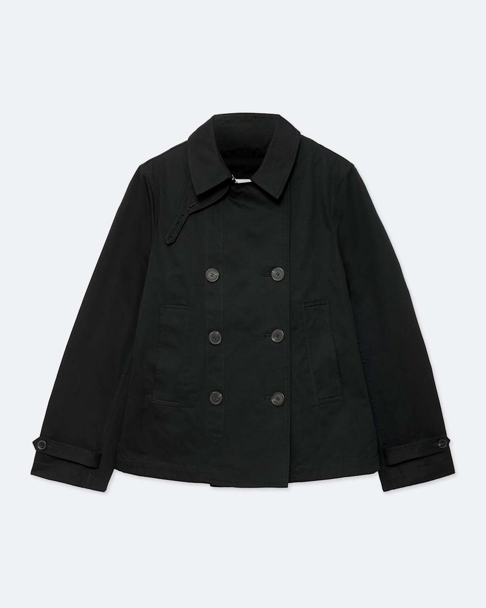 AllSaints Tilda Double-Breasted Cotton Peacoat