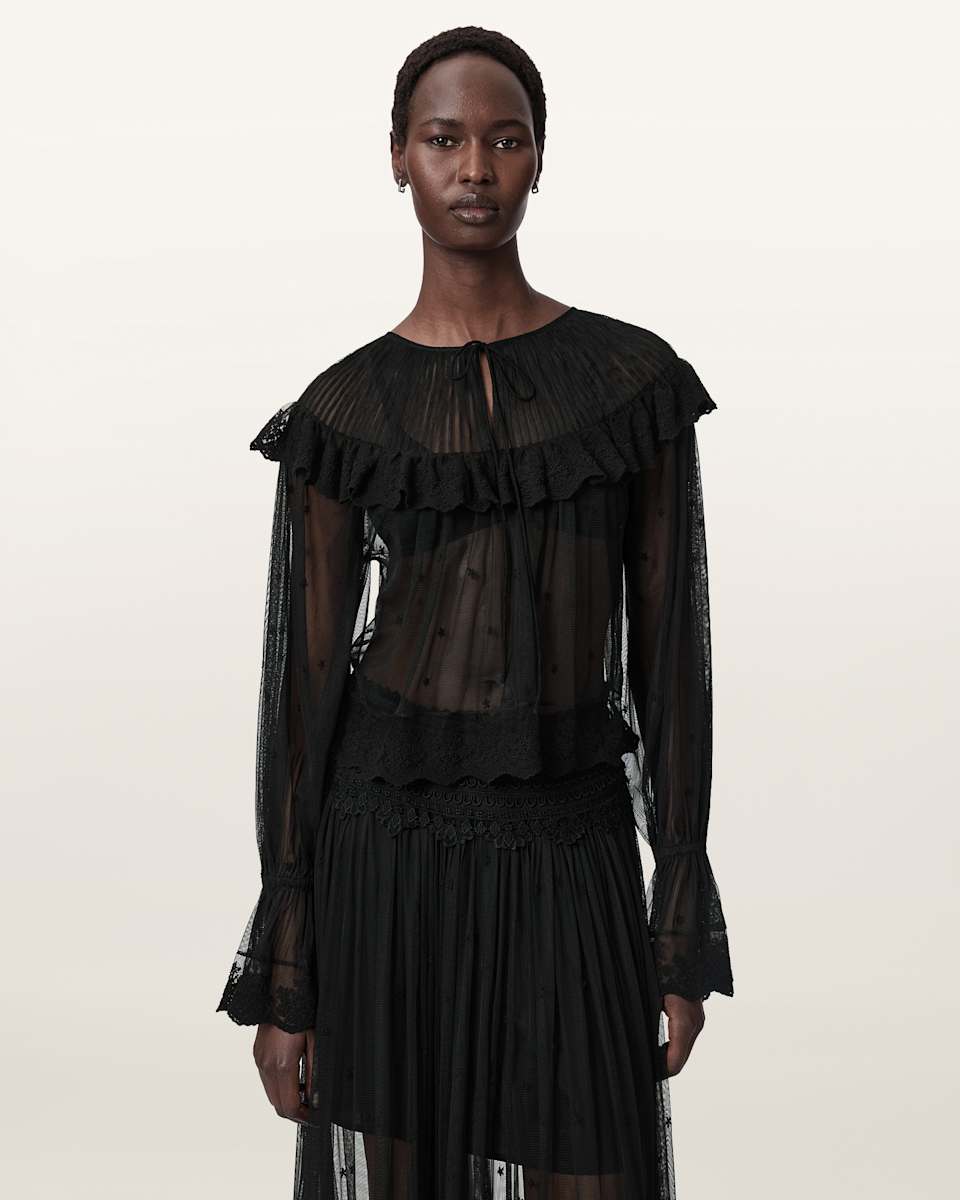 AllSaints Trixie Lace Embroidered Top