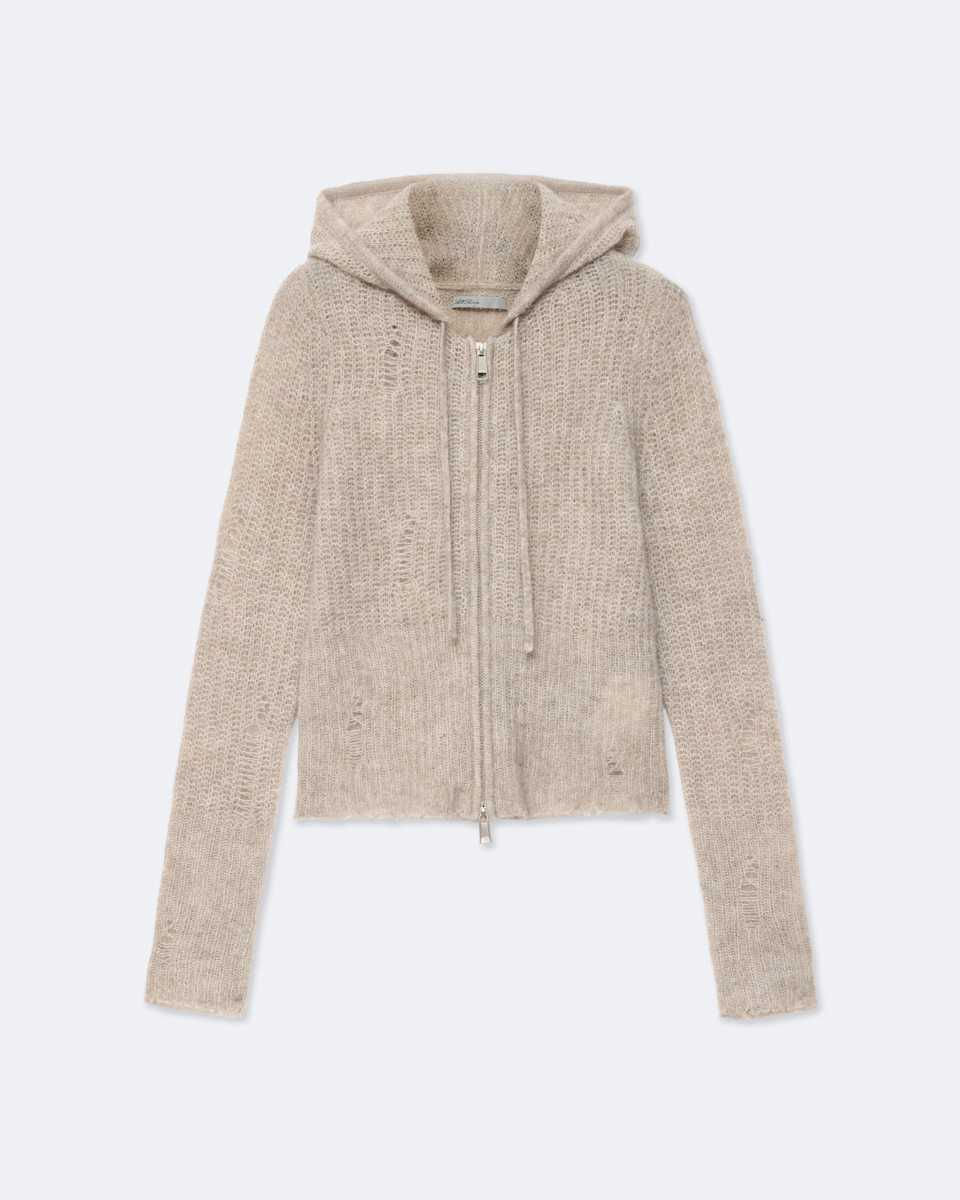 Mabel Cropped Alpaca-Blend Hoodie