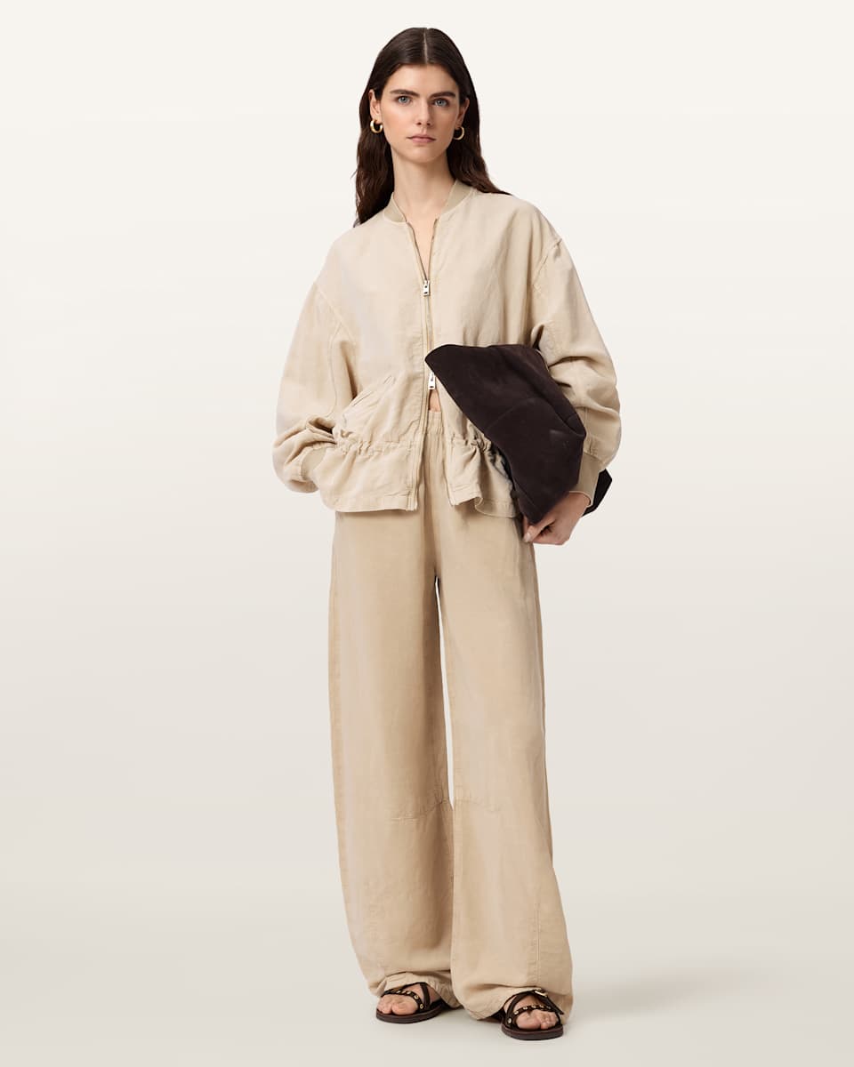 Jett Wide Leg Linen Blend Pants