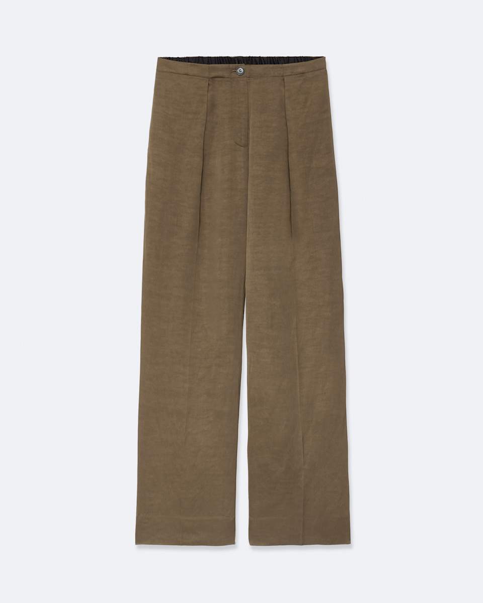 Leonie Mid-Rise Satin Wide-Leg Pants