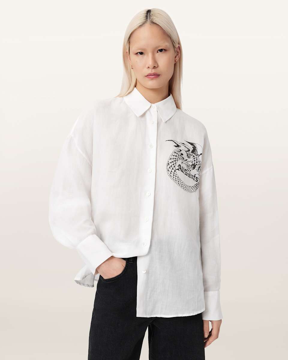 AllSaints Sparrow Printed Linen Shirt