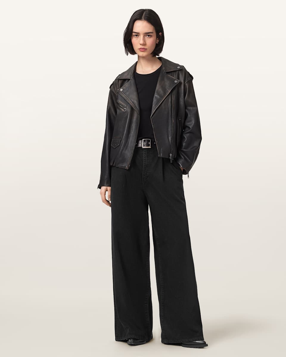 Haze Pleated Wide Leg Jeans