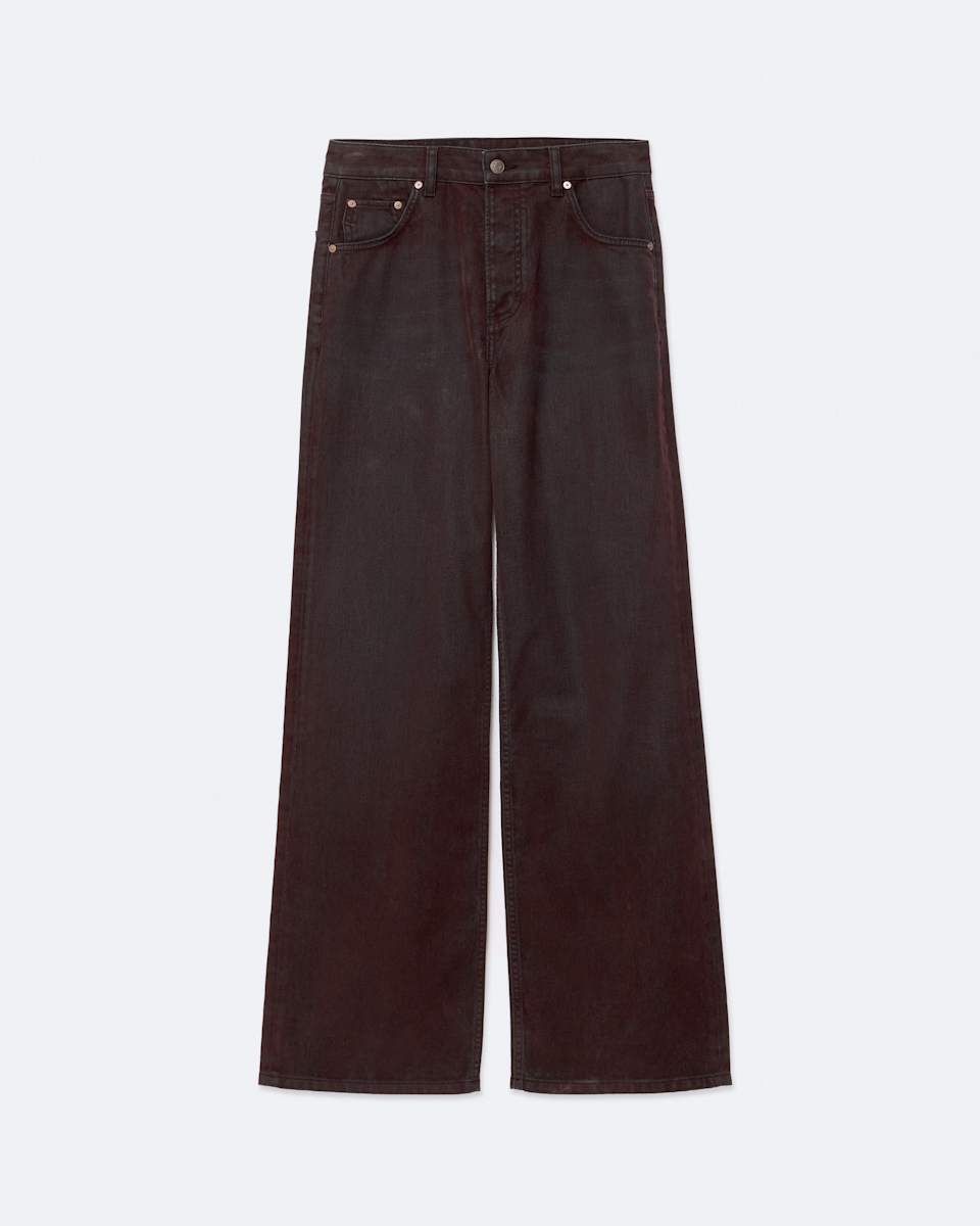 AllSaints Lou Flocked Denim High-Rise Relaxed-Fit Jeans