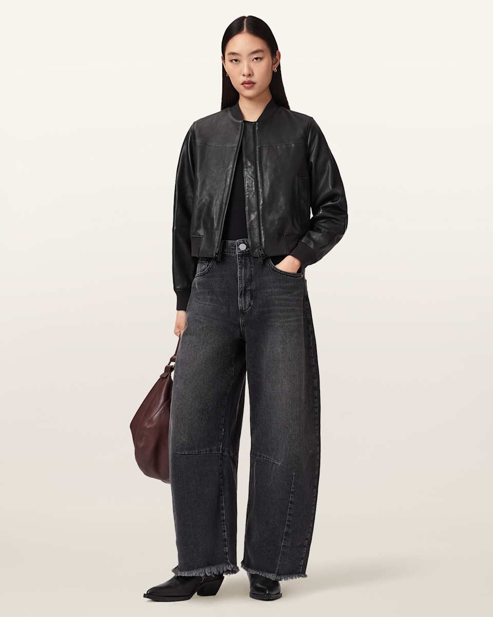 AllSaints Repurpose Leather Bomber Jacket