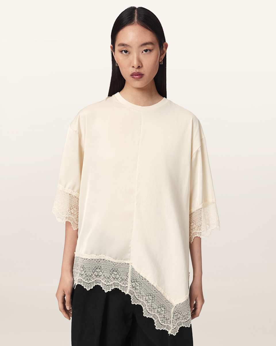 AllSaints Lenny Short Sleeve Lace T-Shirt