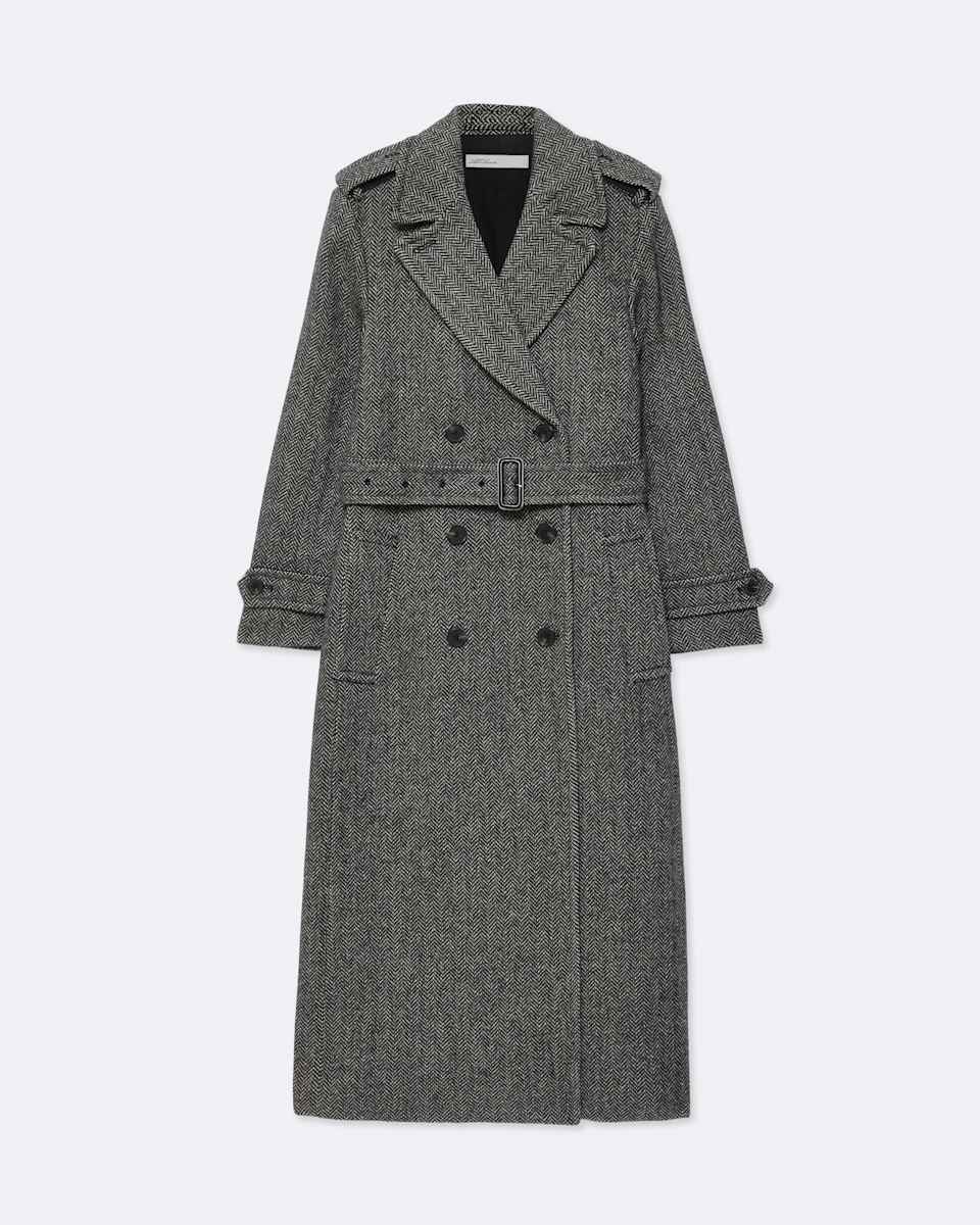 AllSaints Brescia Double-Breasted Wool Trench Coat