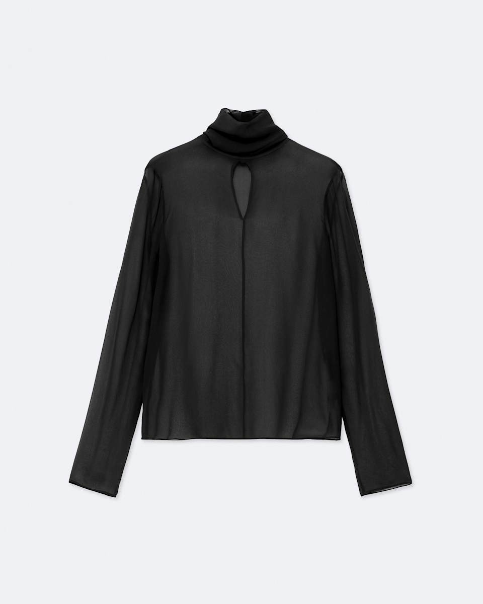 Kumi High-Neck Silk Top