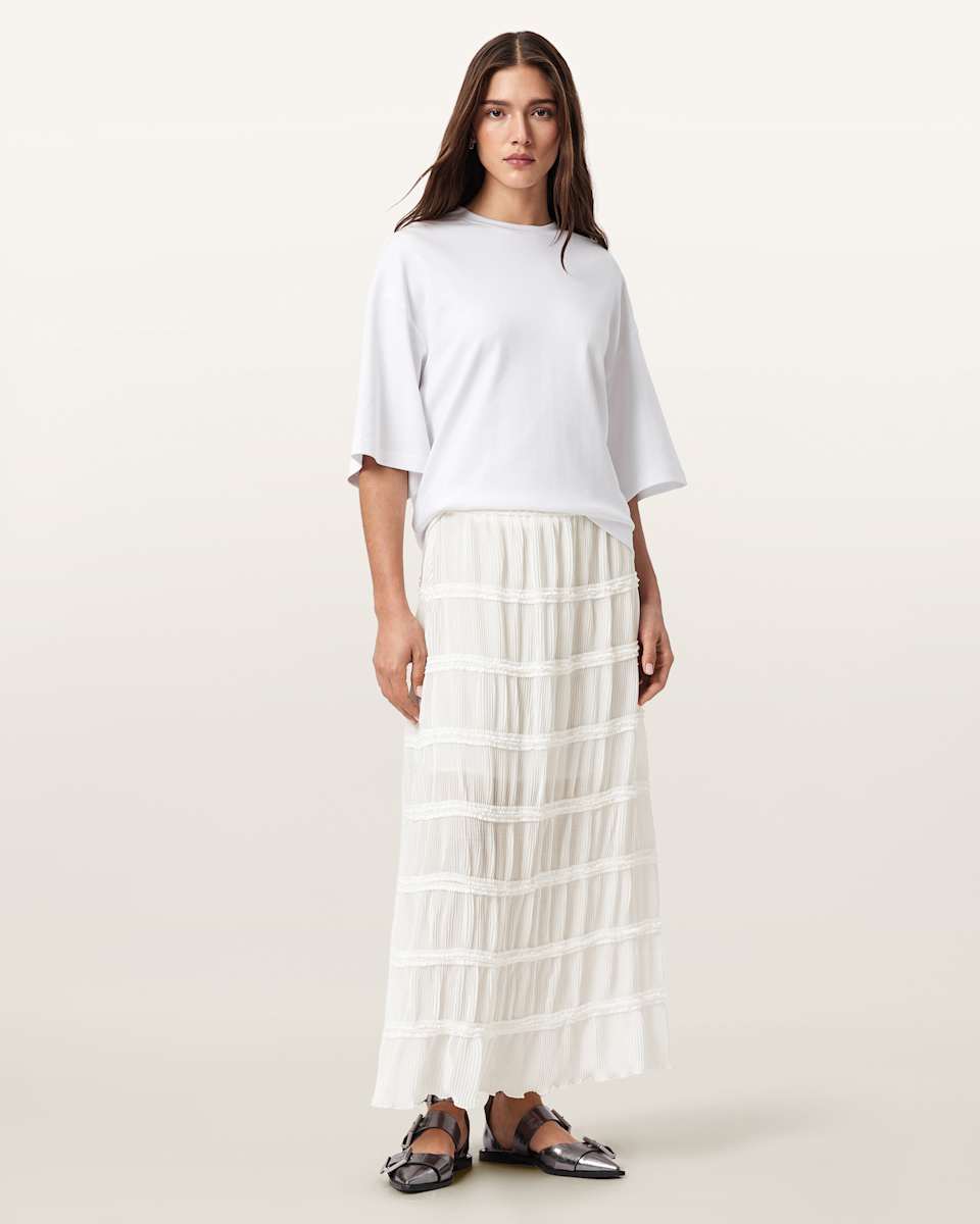 AllSaints Lila Tiered Midi Skirt