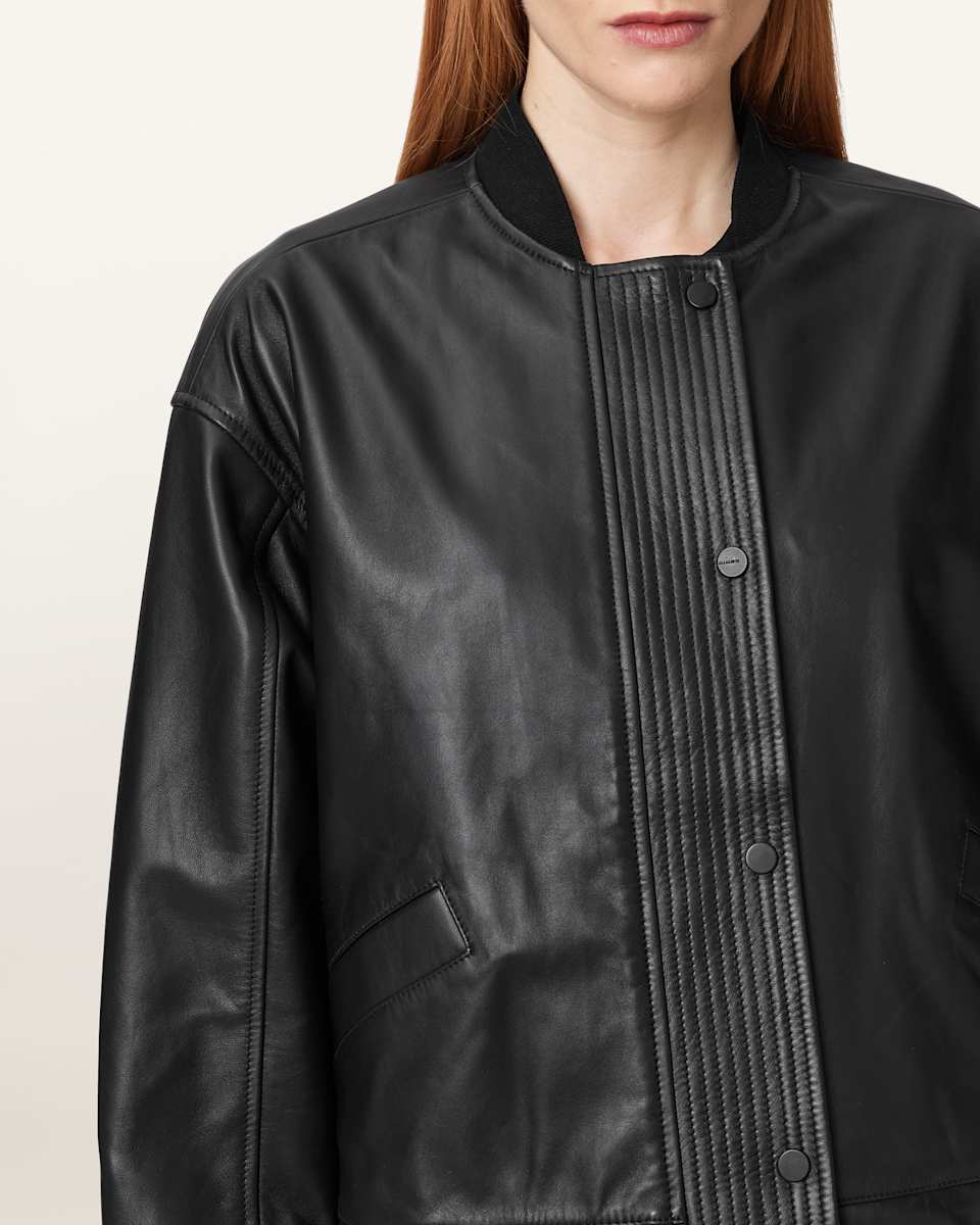 AllSaints Sofi Leather Bomber Jacket
