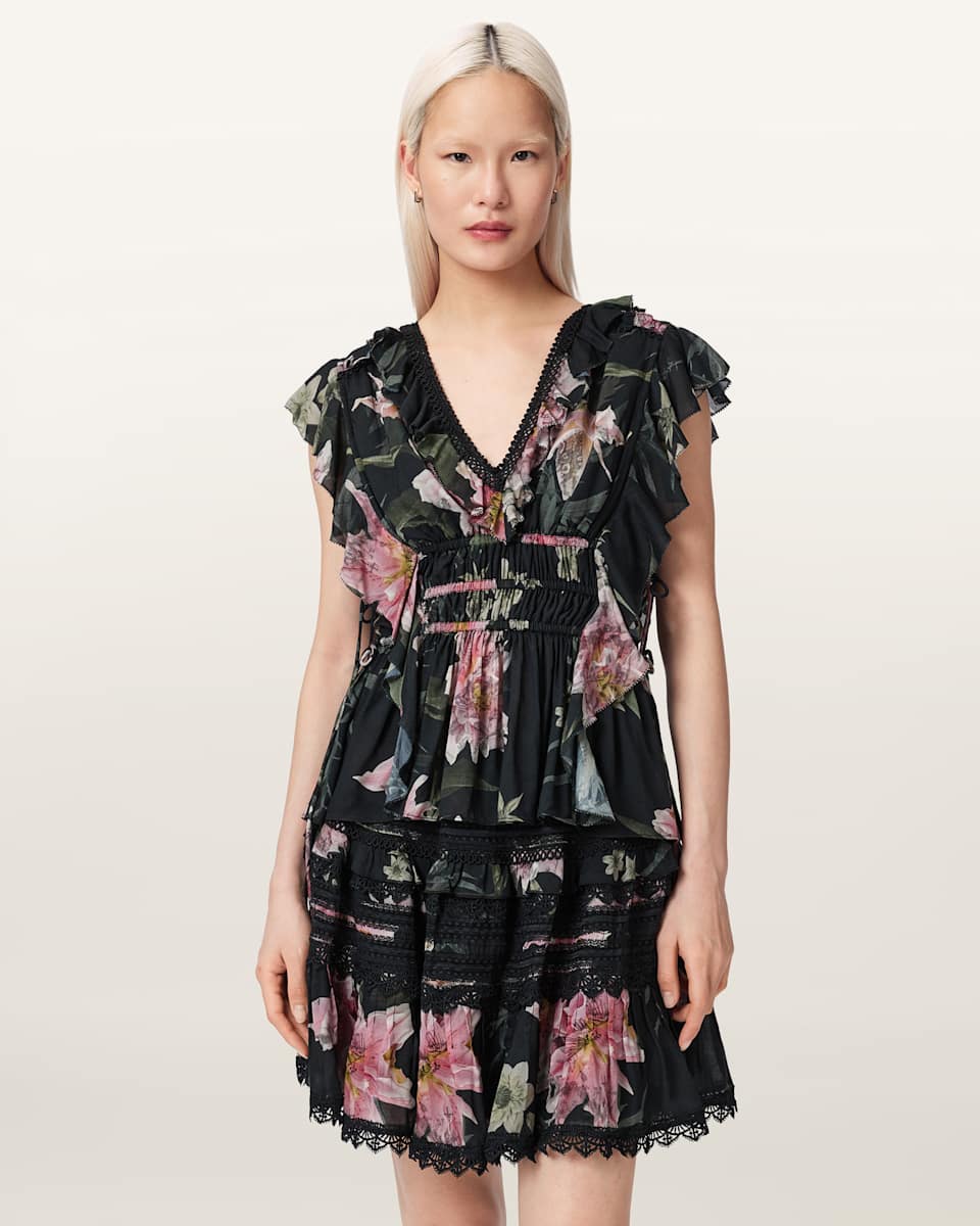 Canto Printed Ruffle Tiered Top