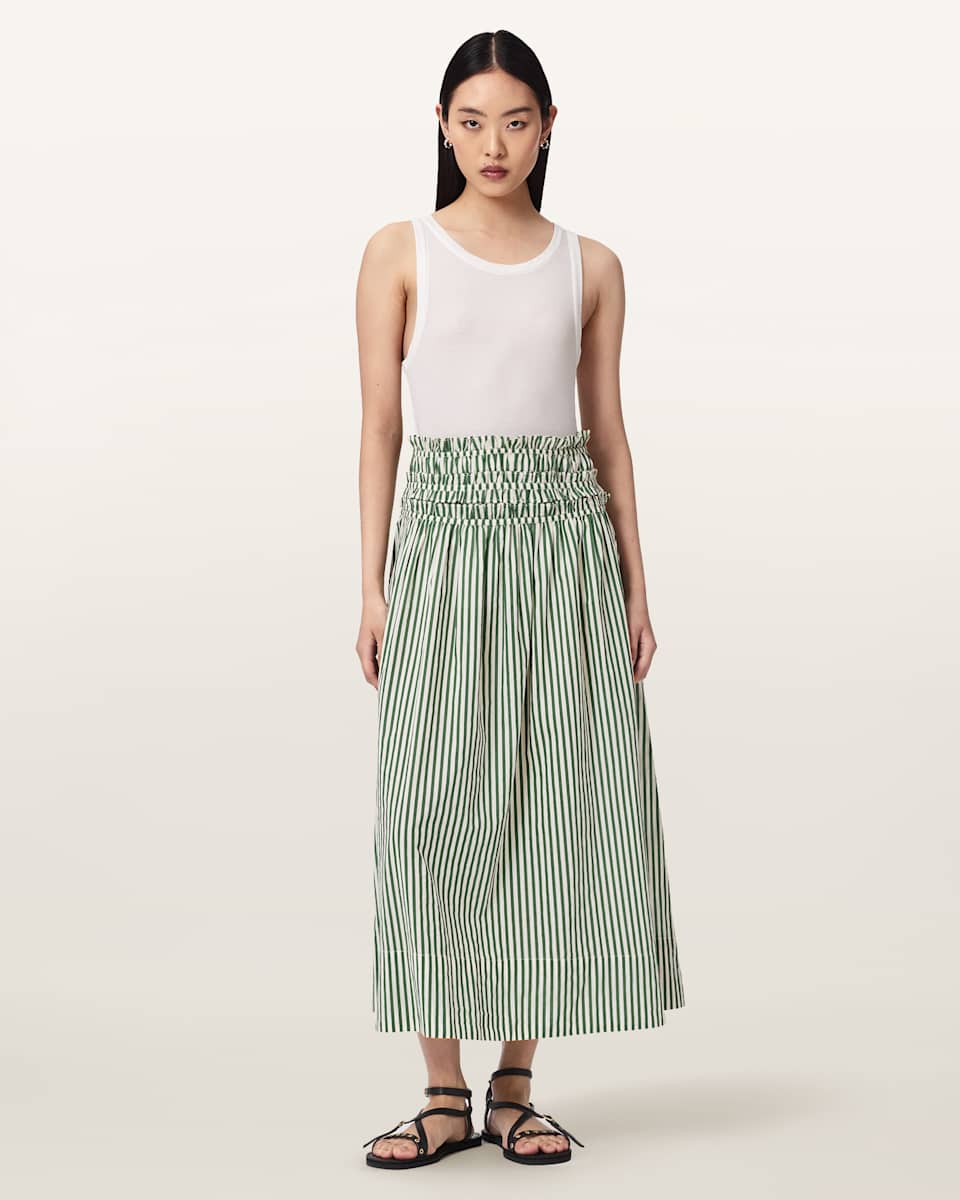 AllSaints Kali Striped Maxi Skirt