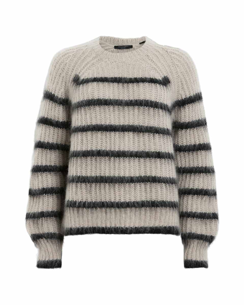 AllSaints Riga Striped Wool Blend Sweater
