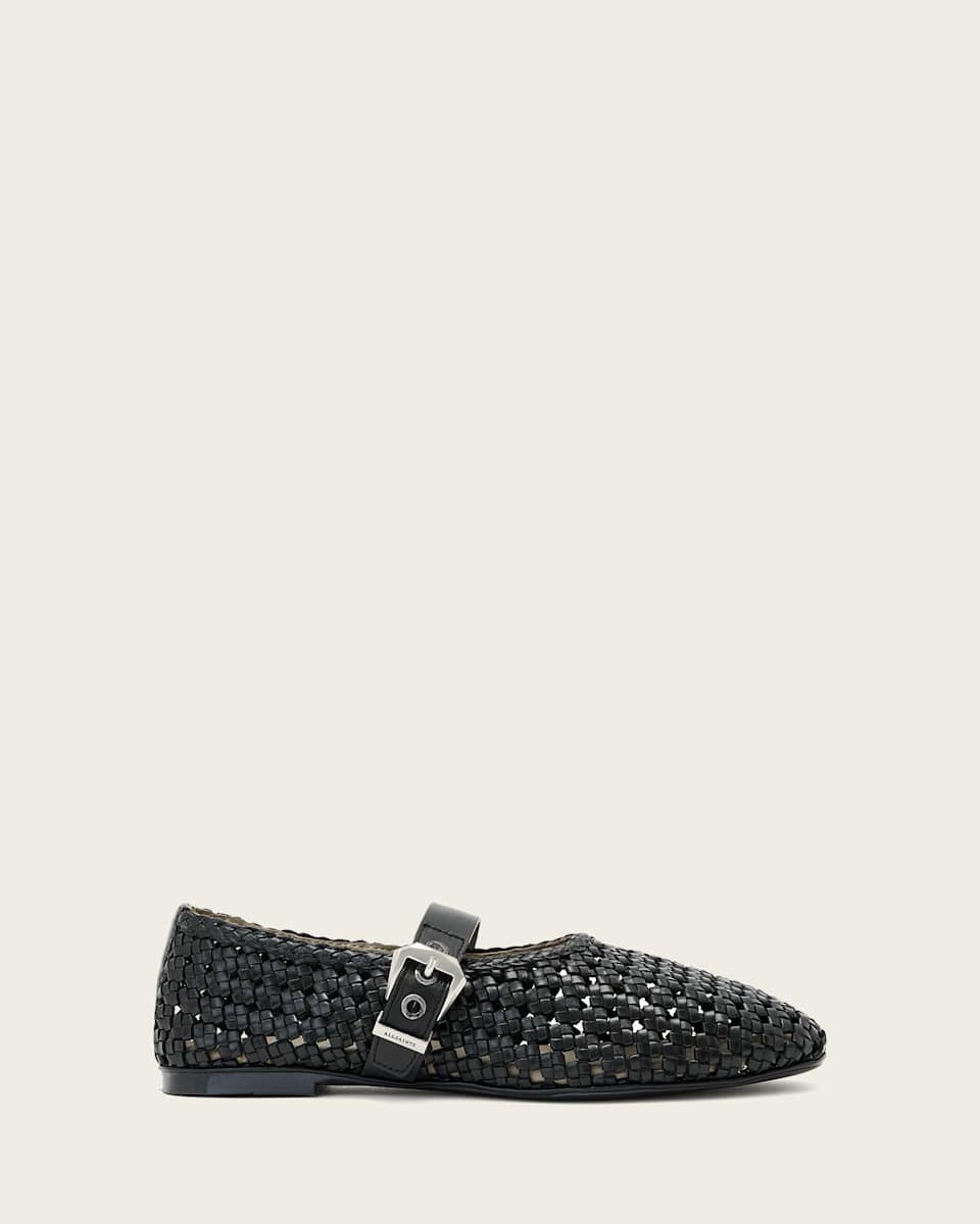 AllSaints Sabine Woven Leather Flats