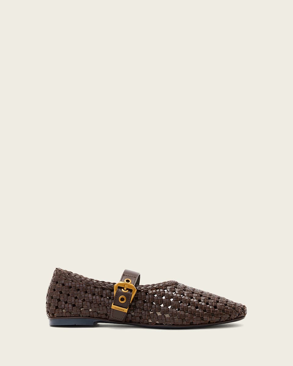 AllSaints Sabine Woven Leather Flats