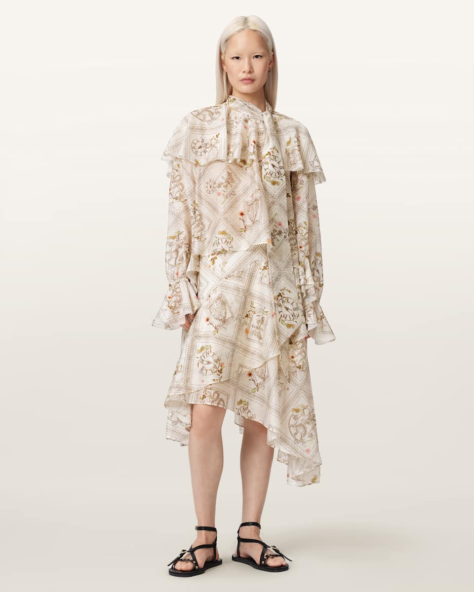 AllSaints Heba Relaxed Fit Floral Organza Blouse