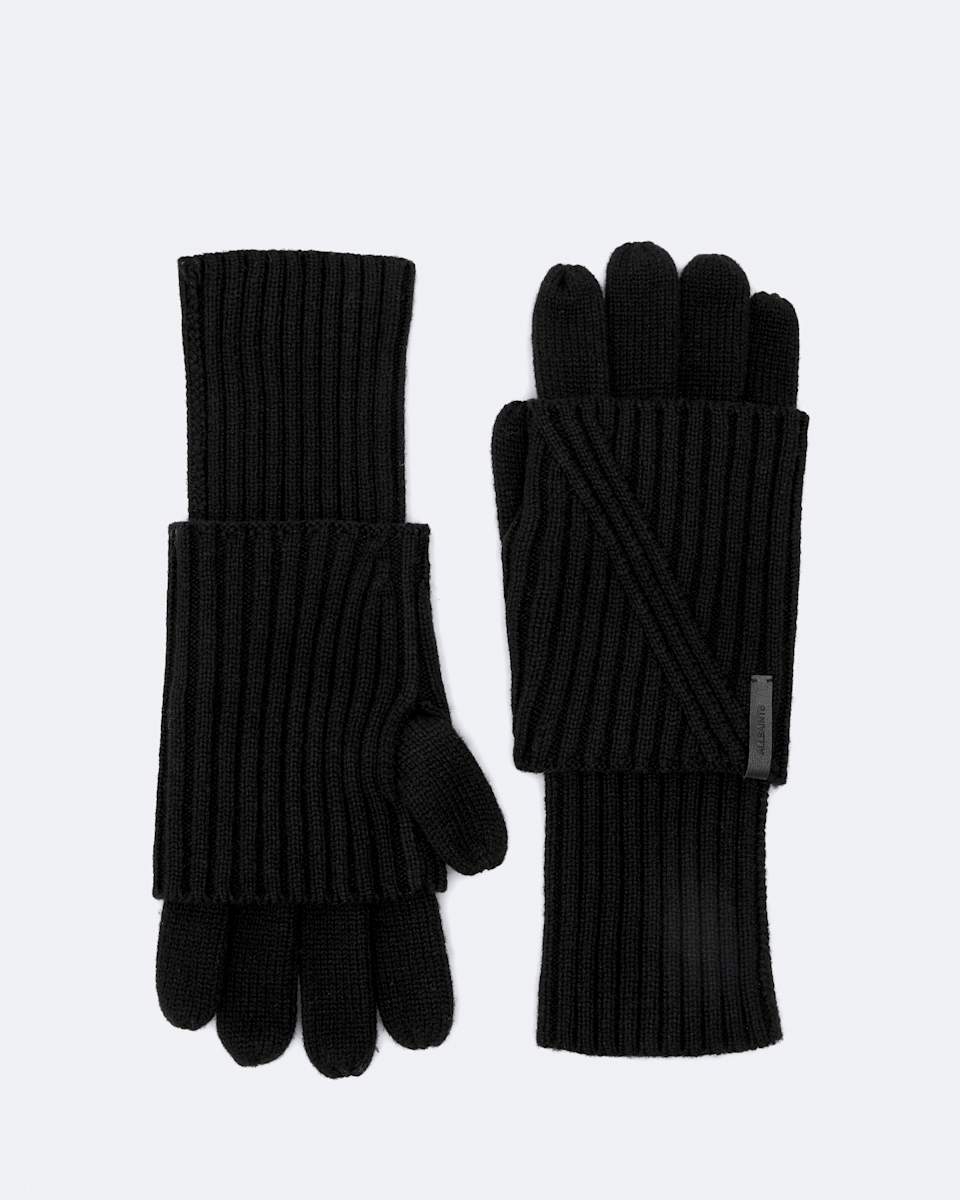 AllSaints Margo Double-Layered Wool-Blend Gloves