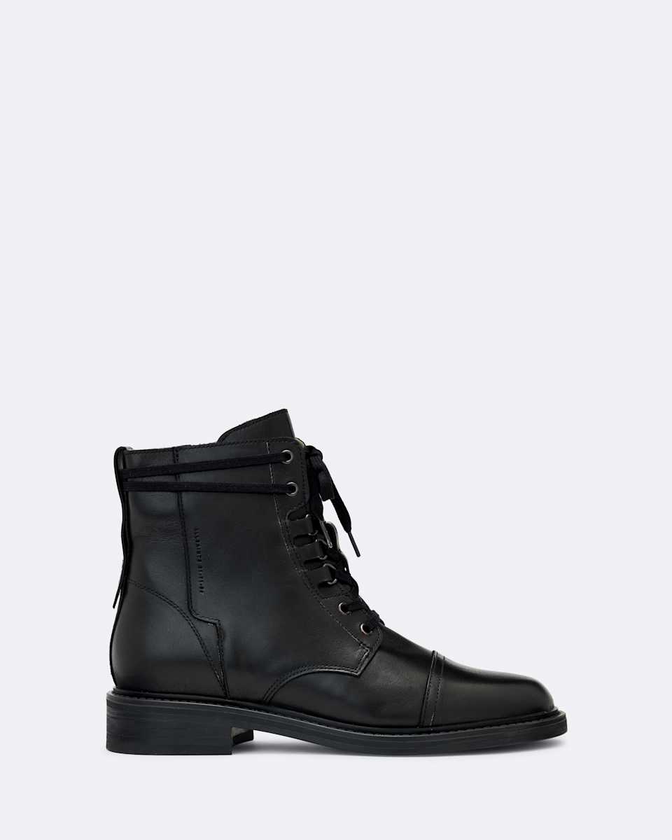 AllSaints Elspeth D-Ring Leather Military Boots