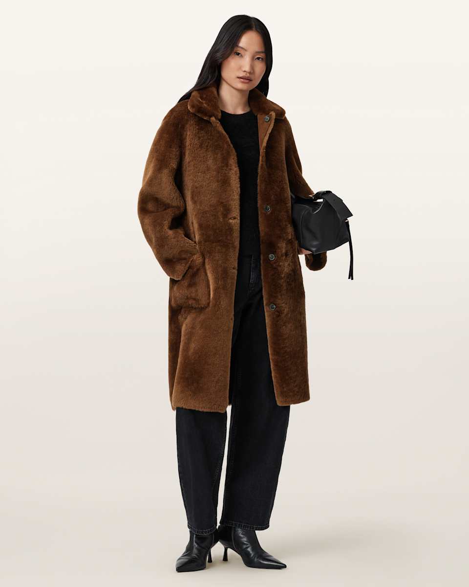 AllSaints Serra Reversible Shearling Coat