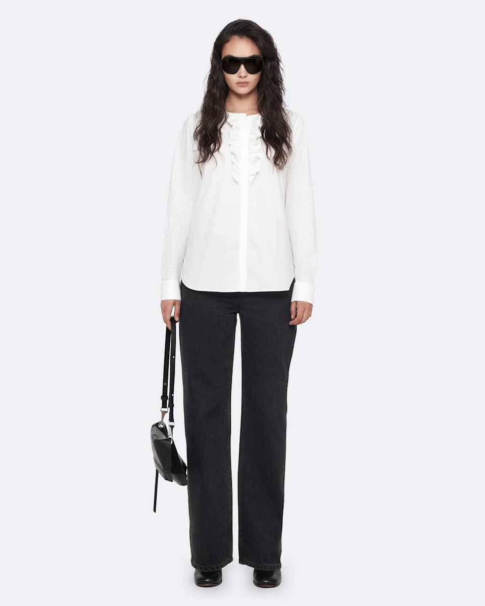 AllSaints Amara Cotton-Blend Ruffle Shirt