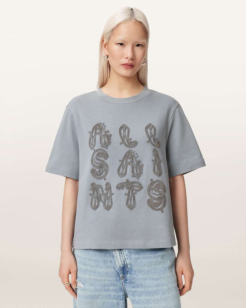 AllSaints Ella Embroidered Lisa Boxy T-Shirt