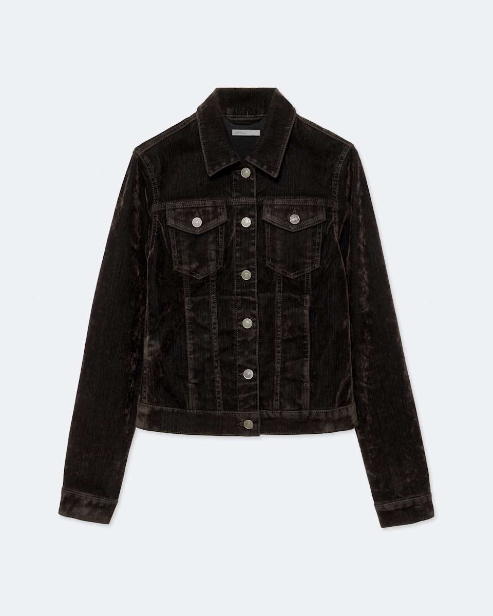 AllSaints Fitted Flocked Denim Trucker Jacket