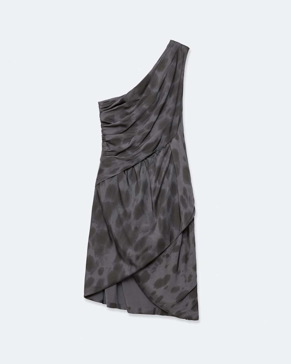 AllSaints Laima One-Shoulder Printed Mini Dress