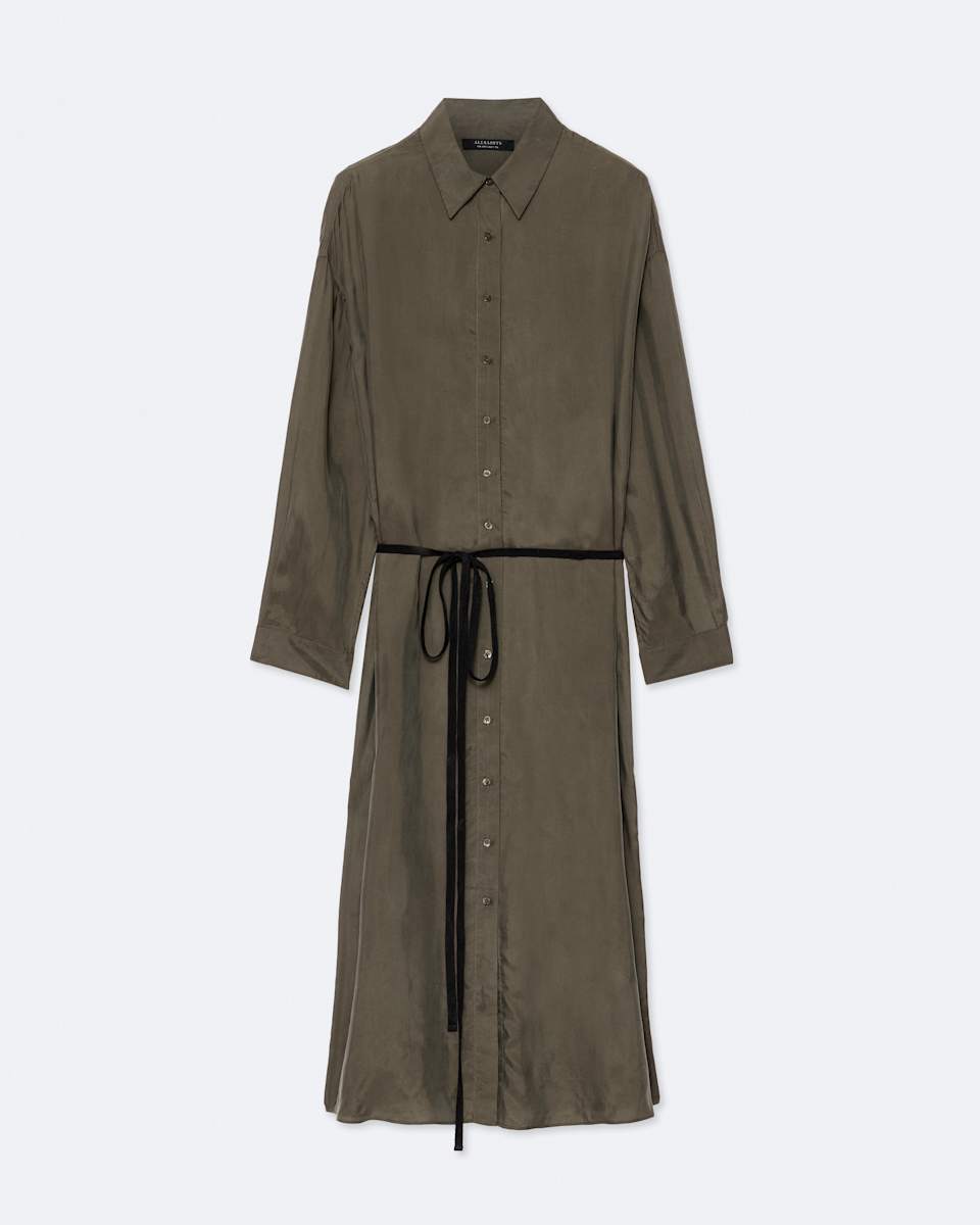 Yurra Tied Cupro Shirt Dress