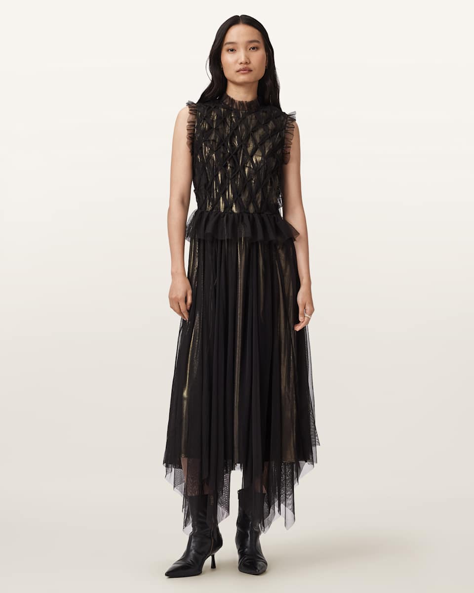 Lola Metallic Midi Dress