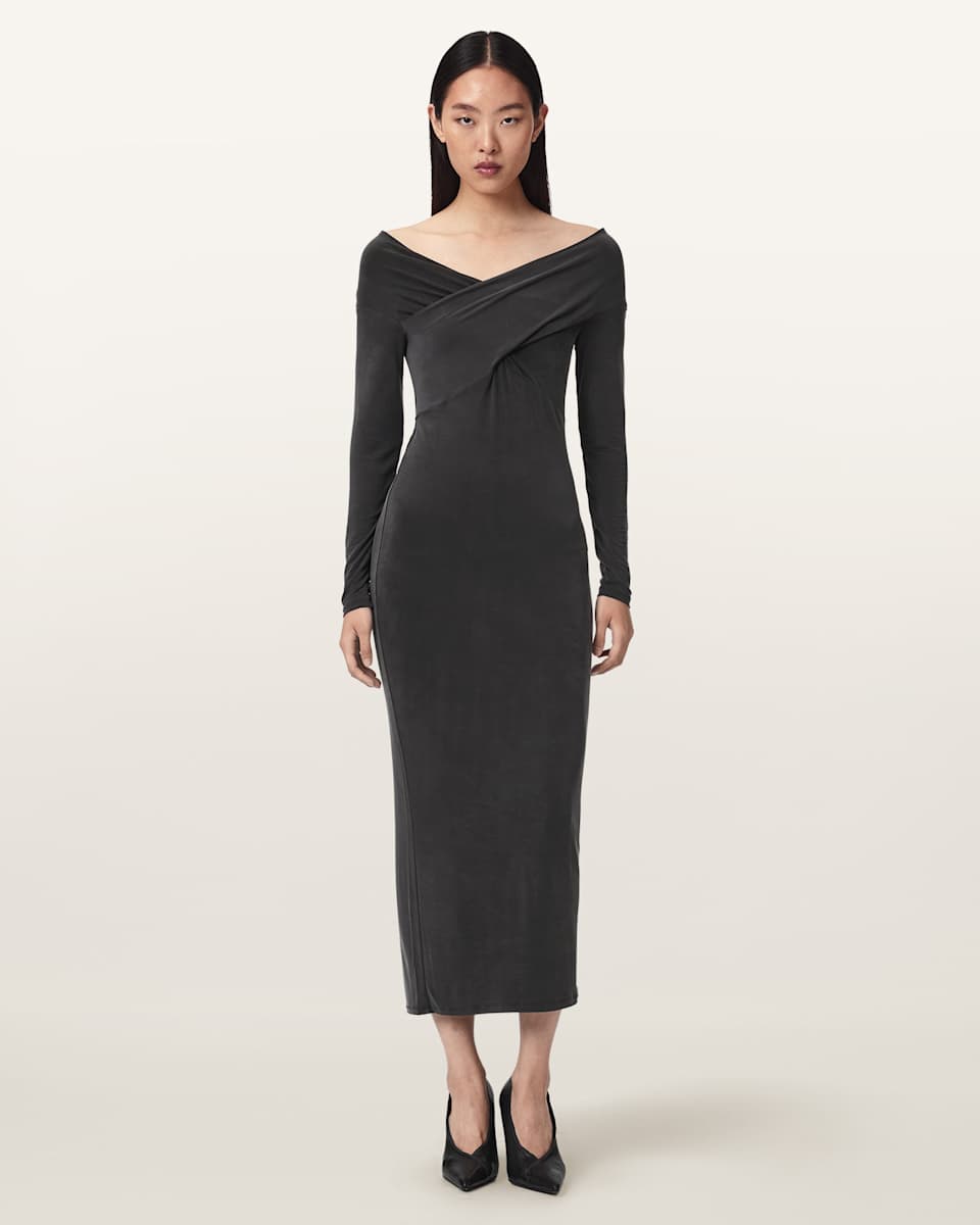 AllSaints Delta Curpo Blend Bodycon Midi Dress