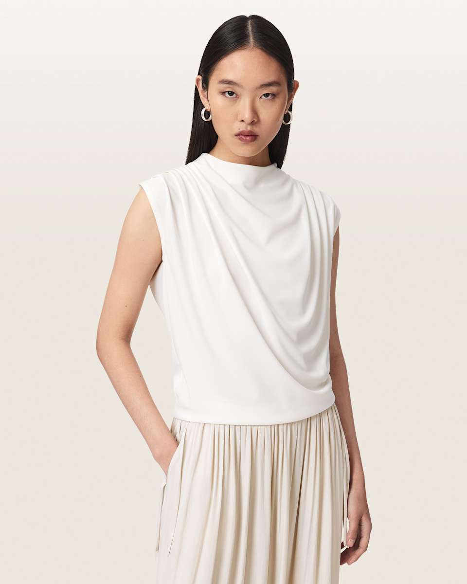 AllSaints Emerson Sleeveless Pleated Top