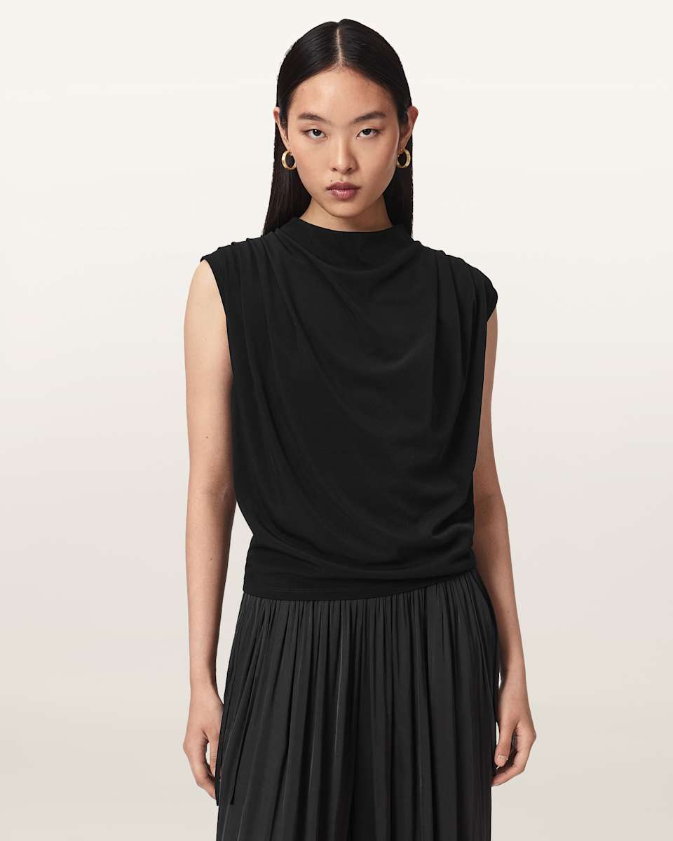 AllSaints Emerson Sleeveless Pleated Top