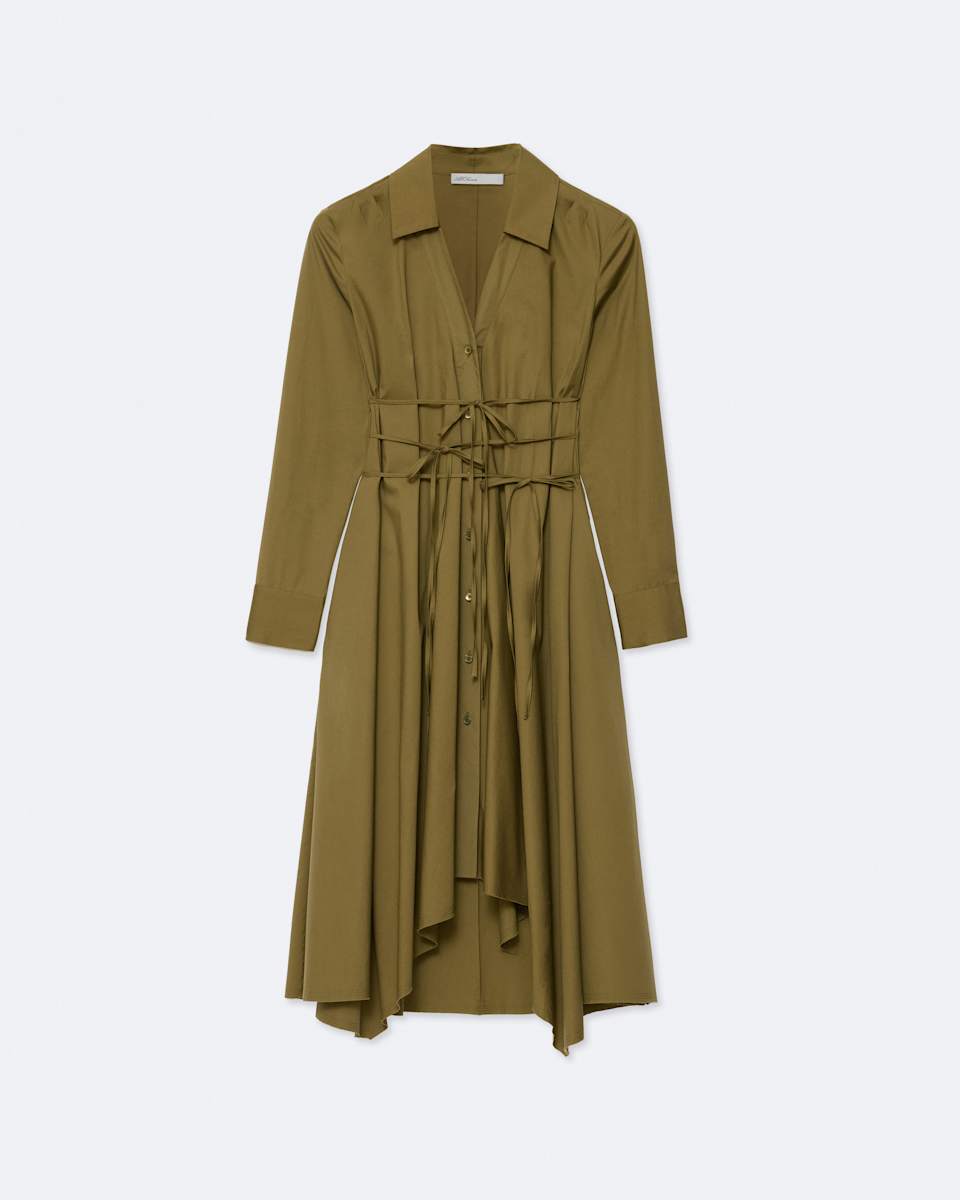 Marley Asymmetric Cotton-Poplin Shirt Dress