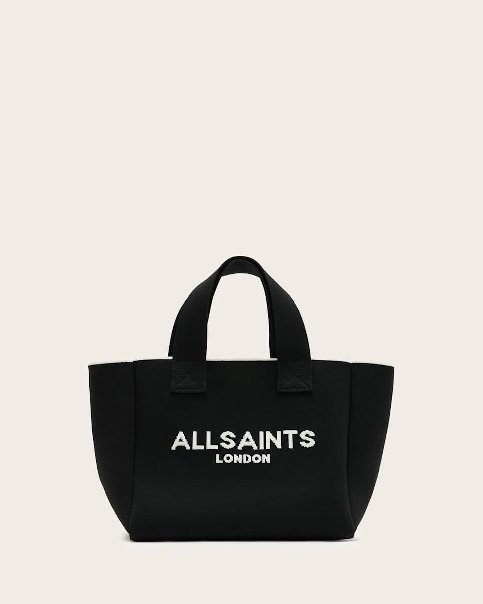 AllSaints Izzy Logo Print Knitted Mini Tote Bag