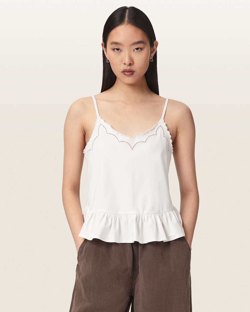 AllSaints Georgia Embroidered Slim Fit Cami Top