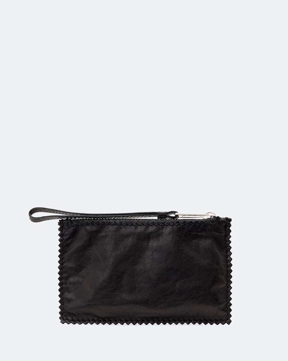 Siloh Pinked-Edge Small Leather Pouch