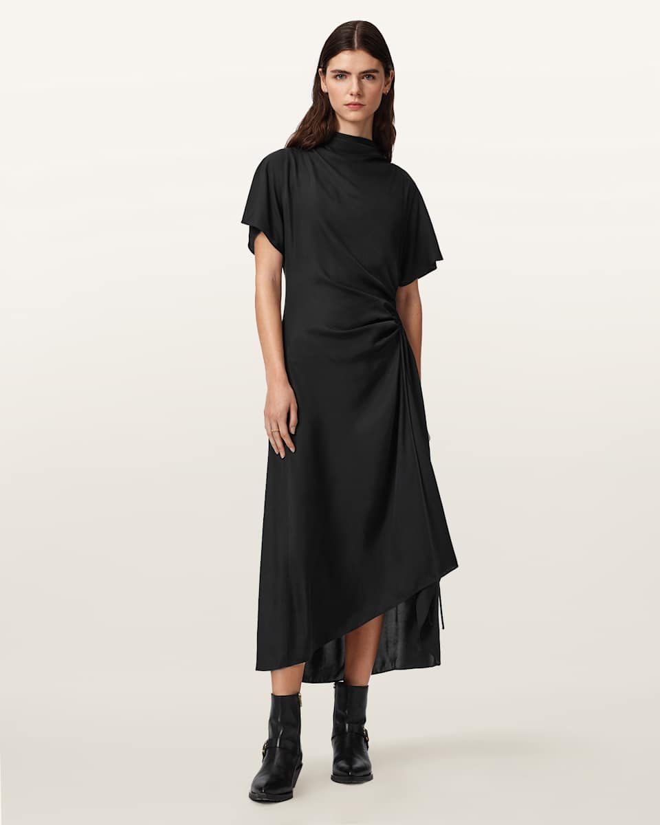 AllSaints Rosie Silk Blend Midi Dress