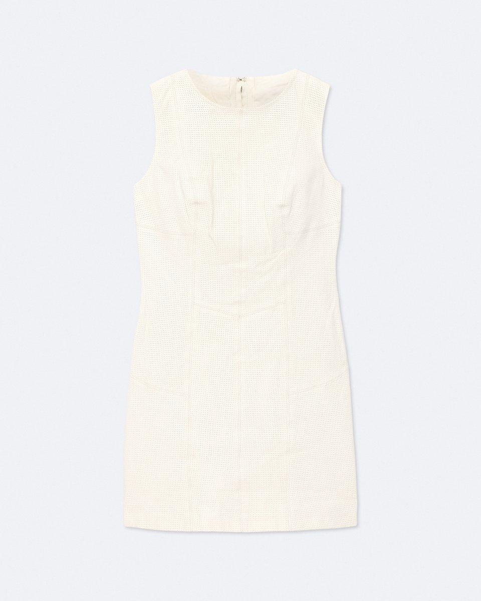 AllSaints Vee Perforated Leather Mini Dress