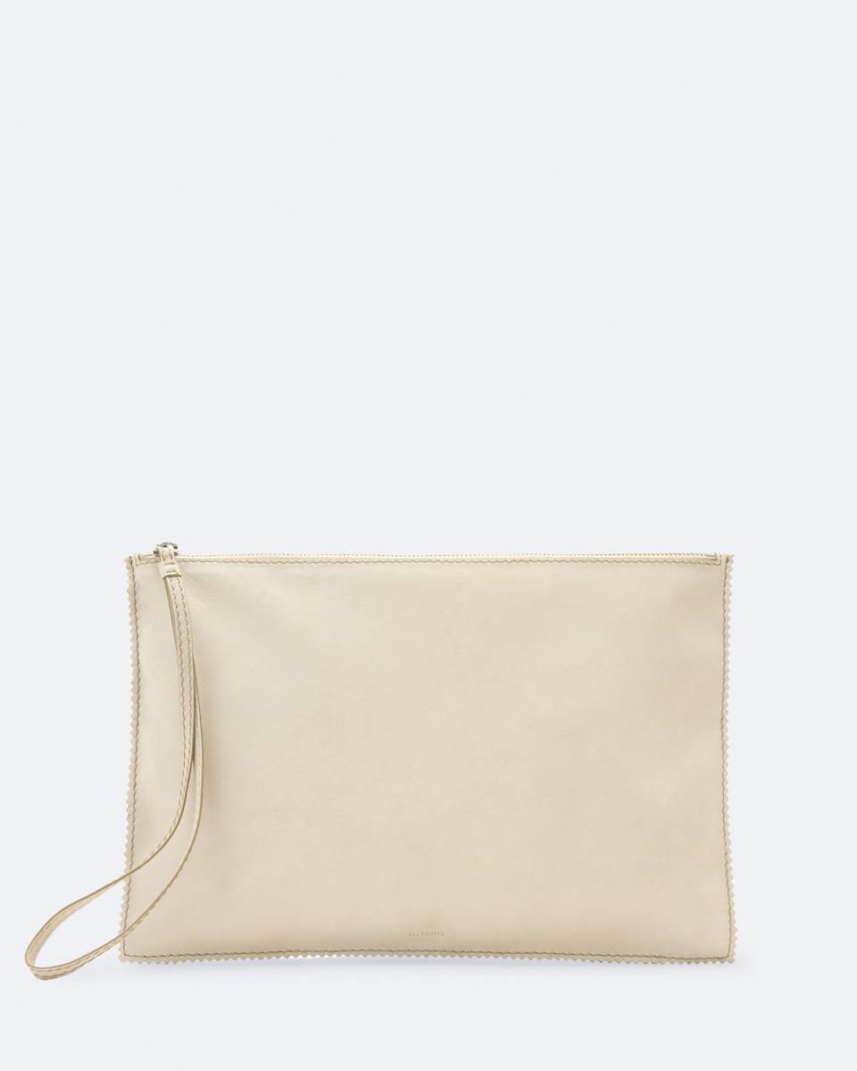 Siloh Pinked-Edge Large Leather Pouch