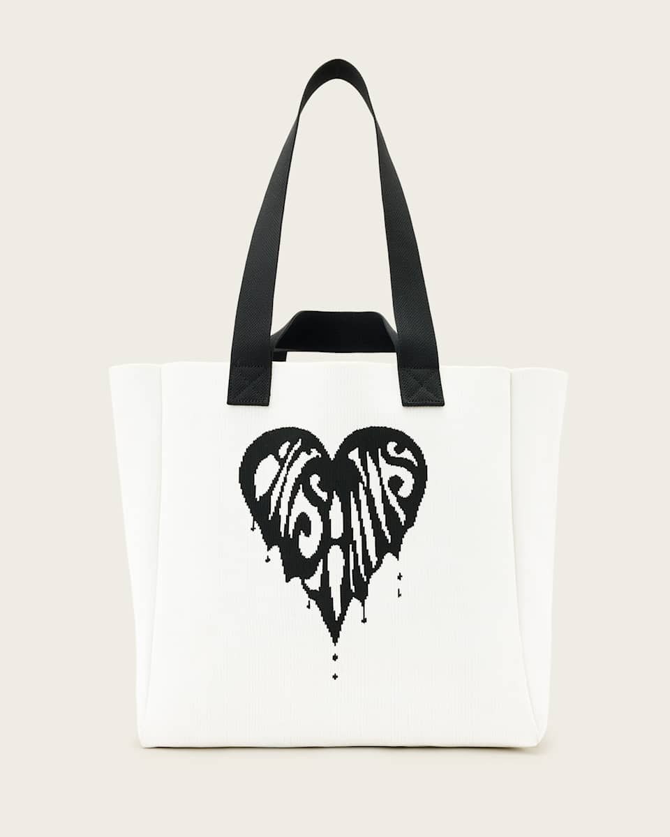 AllSaints Izzy Heart Large Knitted Tote Bag