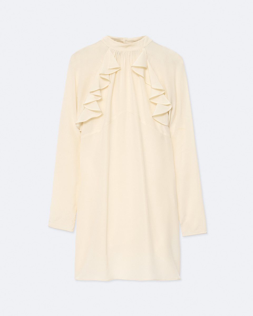 AllSaints Clarisse Polka-Dot Silk Mini Dress