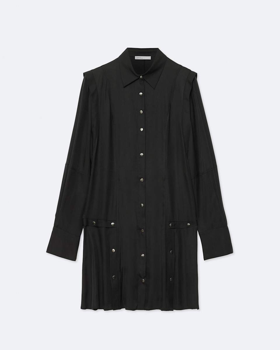 AllSaints Artemis Silk-Blend Mini Shirt Dress