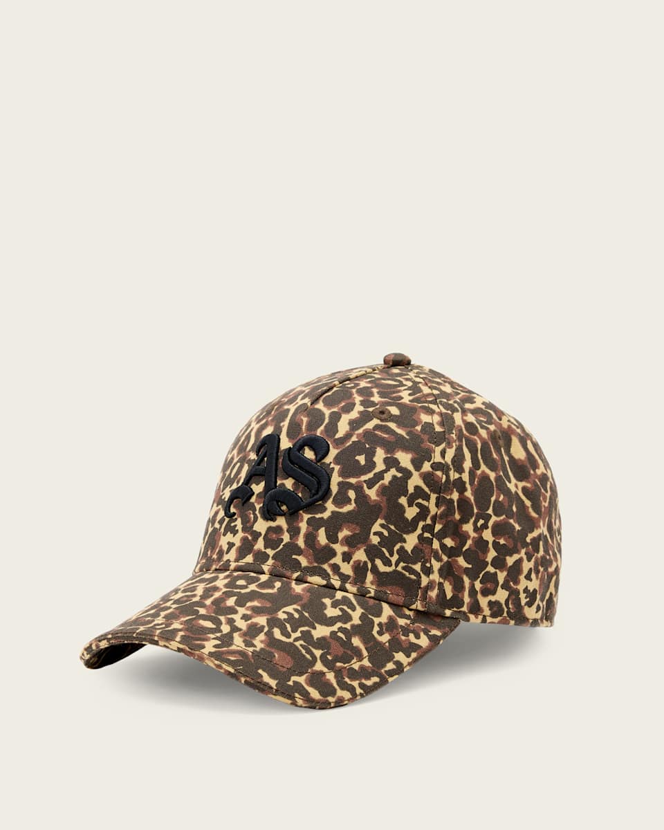 AllSaints Casey Leopard Print Baseball Cap