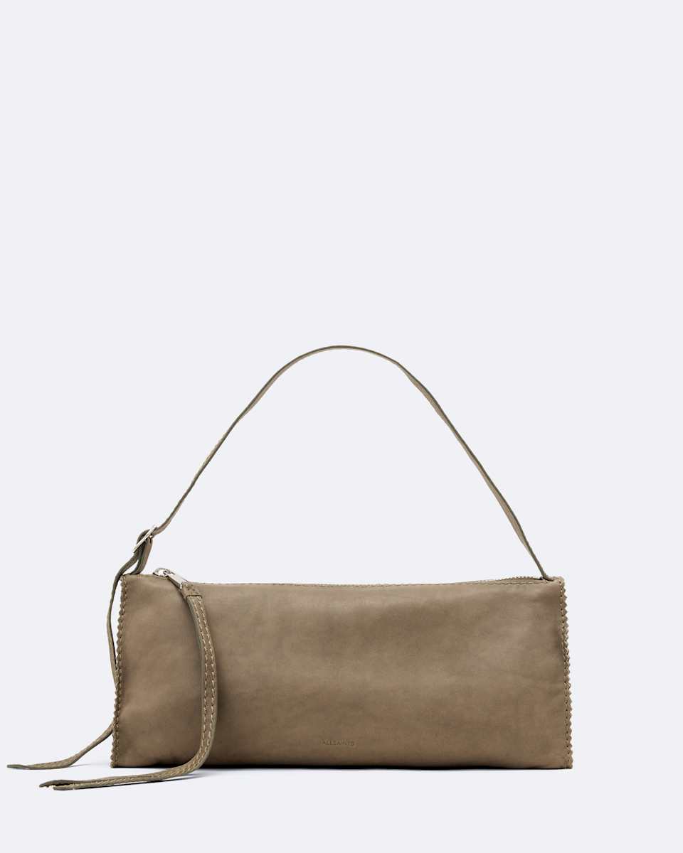 AllSaints Siloh Pinked-Edge Leather Shoulder Bag