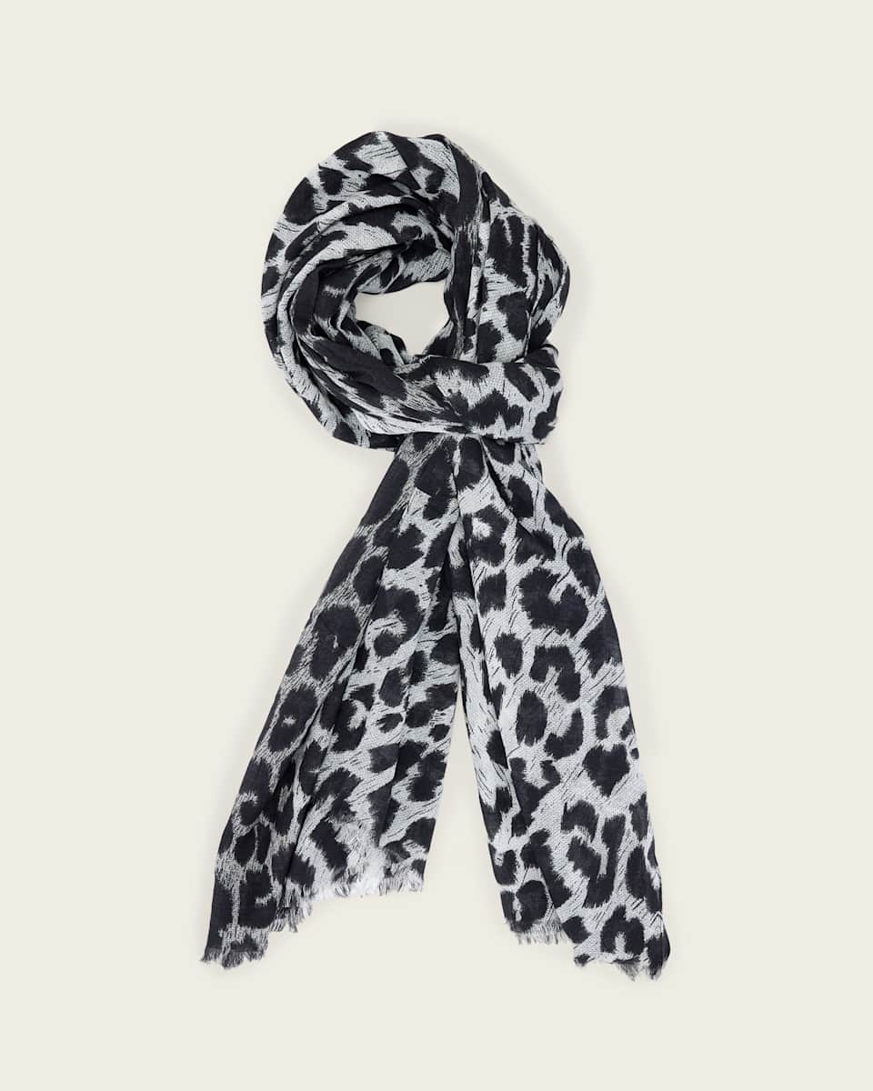 AllSaints Leia Leopard Print Cotton Scarf