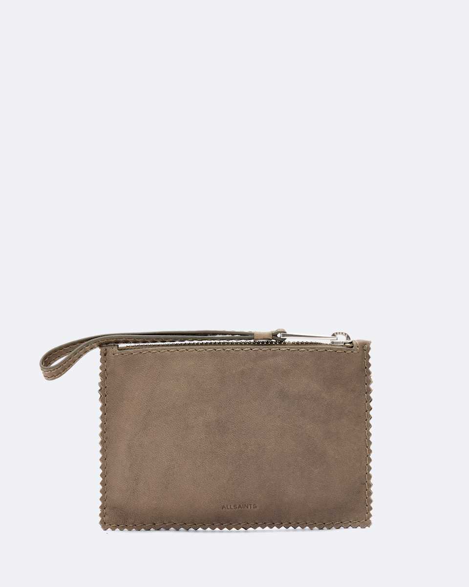 Siloh Pinked-Edge Small Leather Pouch