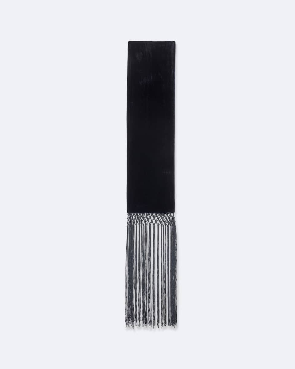 AllSaints Caspian Tasseled Velvet Scarf