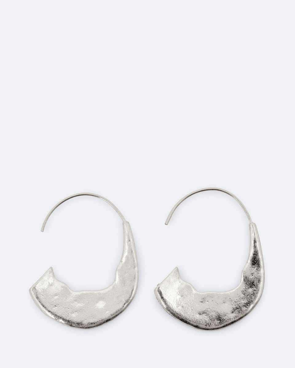 AllSaints Talon Large Flat Hammered Earrings