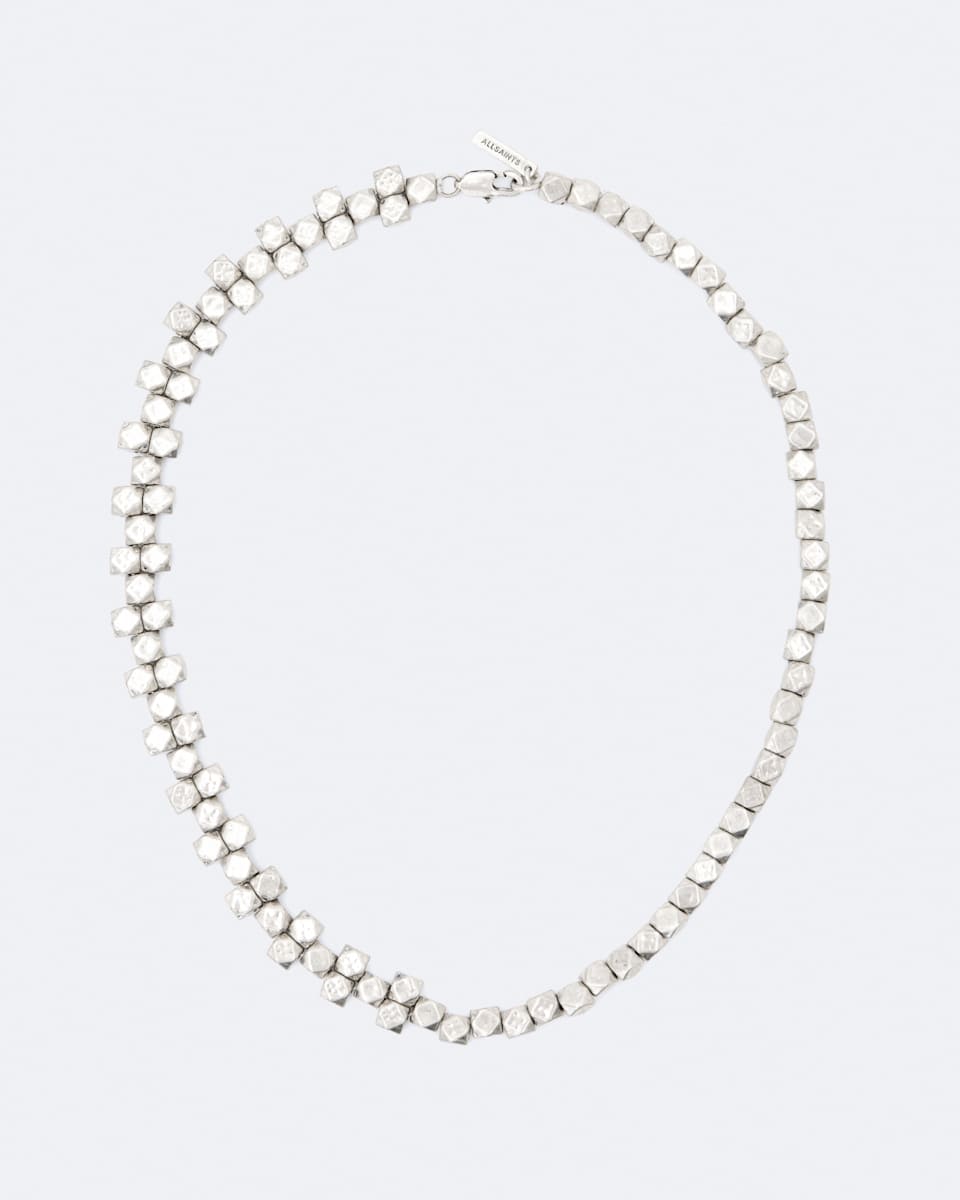 AllSaints Faceted Metal Bead Necklace